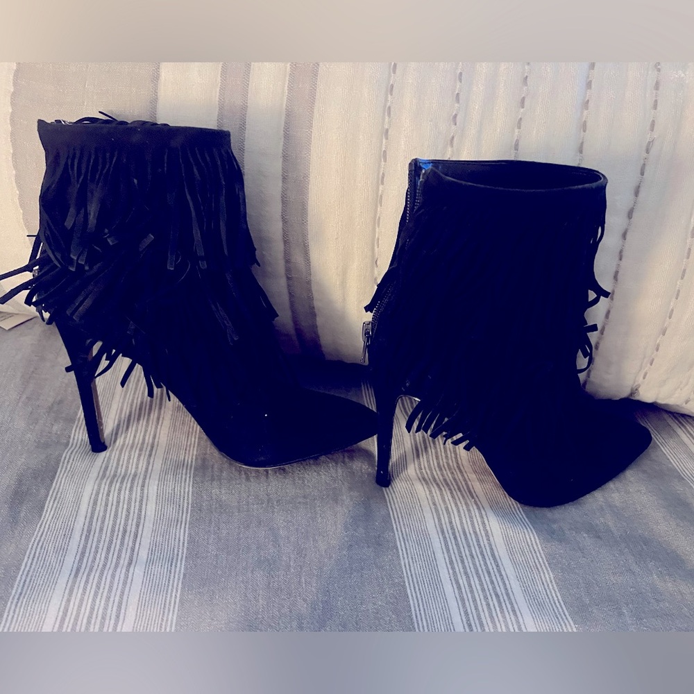 Black Fringe Ankle Boots - get ready for fall!!